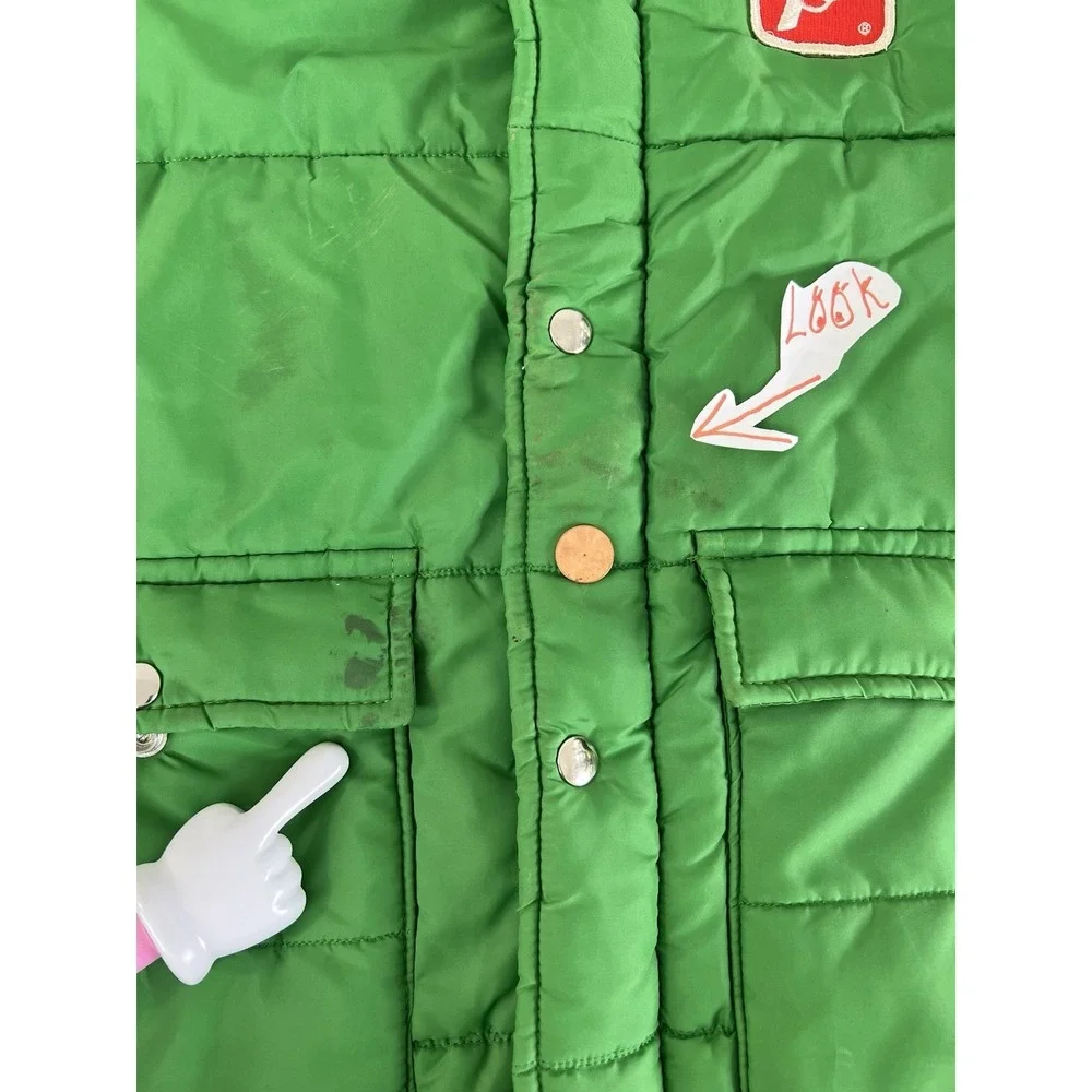 Vintage‎ 1970s 7up Green puffer coat Plac-Jac by Dunbrooke 40-M-42 Made USA Y2K